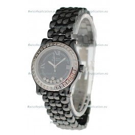 Chopard Happy Sport Ladies Japanese Black Ceramic Watch