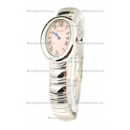 Cartier Baignoire Ladies Japanese Replica Watch in Pink Dial