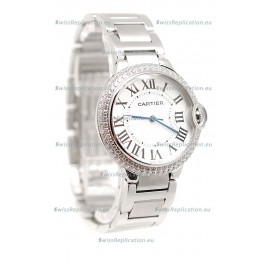Ballon De Cartier Swiss Replica Mid Sized Watch in Diamond Bezel