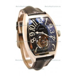Franck Muller Aeternitas Tourbillon Swiss Replica Watch in Black Strap