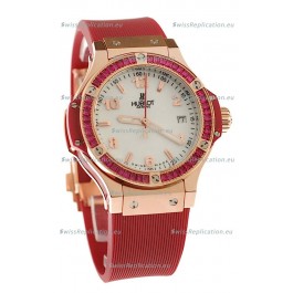 Hublot Gold Big Bang Red Tutti Fruitti Swiss Replica Quartz Watch