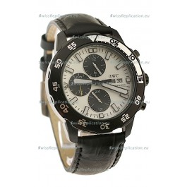 IWC Aquatimer Chronograph Japanese Replica PVD Watch in White Dial