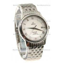 Omega Co-Axial Deville Japanese Steel Watch in White Dial