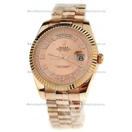 Rolex Day Date Pink Gold Swiss Replica Watch