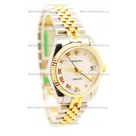 Rolex DateJust Mid-Sized Japanese Replica Two Tone Watch