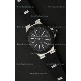 Bvlgar Diagono Japanese Replica Quartz Watch in Black Dial 