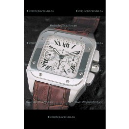 Cartier Santos Swiss Replica Watch in White Dial