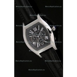 Cartier Tortue Japanese Replica Watch in Black Strap