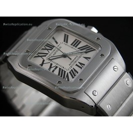 Cartier Santos Swiss Replica Watch in White Dial