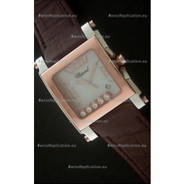 Chopard Happy Sport Swiss Replica Watch in Brown Strap