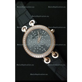 Chopard Xtravaganza Ladies Ladies Japanese Replica Rose Gold Watch in Grey Dial 