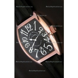 Franck Muller Crazy Hours Japanese Replica Watch in Black Dial