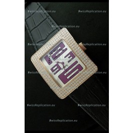 Franck Muller Geneve Infinity Japanese Gold Watch in Purple Numeral Markers
