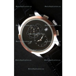 Glashuette ST. Steel Japanese Replica Watch in Black Dial