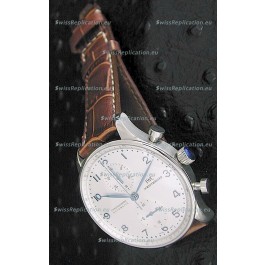 IWC Portuguese Chronograph Swiss Replica Watch in White Dial