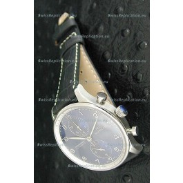 IWC Portuguese Chronograph Swiss Replica Watch in Blue Dial
