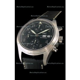 IWC Der Flieger Chronograph Swiss Replica Watch in Black Dial