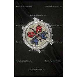 Five Time Zones J&C Clone Watch in Full Diamonds
