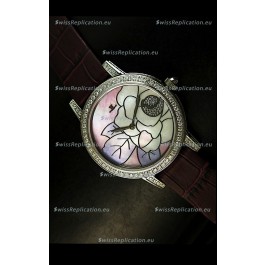 Jaeger LeCoultre Japanese Quartz Movement Ladies Watch - Brown Strap