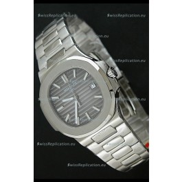 Patek Phillipe Nautilis Swiss Replica Watch in Grey Textured Dial