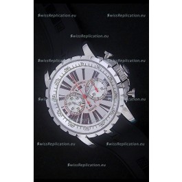 Roger Dubius Excalibur Chronoexcel Swiss Watch in White Dial