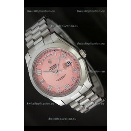 Rolex Day Date Japanese Replica Steel Watch in Champagne Dial