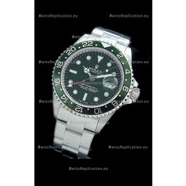 Rolex GMT Master II Swiss Replica Steel Watch in Green Dial