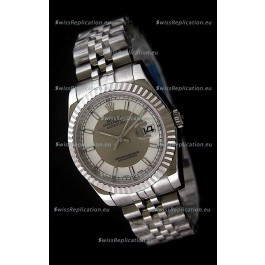 Rolex Datejust Mens Japanese Replica Watch in White & Grey Dial
