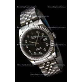 Rolex Datejust Mens Japanese Replica Watch in Black Dial