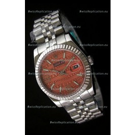 Rolex Datejust Mens Japanese Replica Watch in Orange Dial