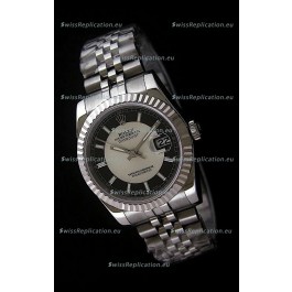 Rolex Datejust Mens Japanese Replica Watch in Black & White Dial
