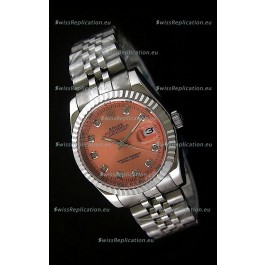 Rolex Datejust Mens Japanese Replica Watch in Orange Dial