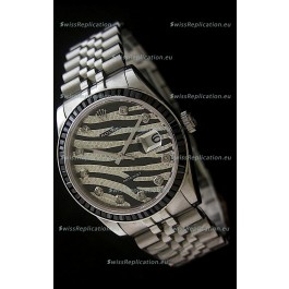 Rolex Datejust Mens Japanese Replica Watch in Leopard Dial