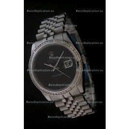 Rolex Datejust Japanese Replica Watch in Full Black Dial