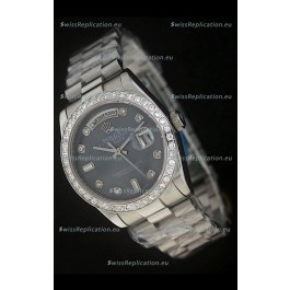 Rolex Day Date Just swiss Replica Watch in Black Dial 