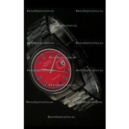 Rolex Datejust Japanese Replica PVD Watch in Red Dial