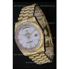 Rolex Day Date Just Japanese Replica Yellow Gold Watch 