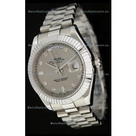 Rolex Oyster Perpetual Day Date Swiss Replica Watch in Grey Dial