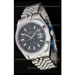 Rolex DateJust Japanese Replica Watch in Black Mother of Pearl Dial