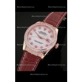 Rolex DateJust Japanese Mens Replica Watch in Mop White Dial