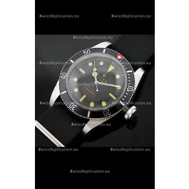 Rolex Submariner Swiss Replica Watch in Domed Crystal Black Nylon Strap