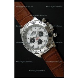 Rolex Daytona Japanese Replica Steel Watch in Black Subdials