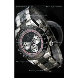 Rolex Daytona Cosmograph Swiss Replica Black PVD Watch in Silver Subdials 
