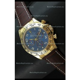 Rolex Daytona Cosmograph Swiss Replica Yellow Gold Watch in Blue Dial