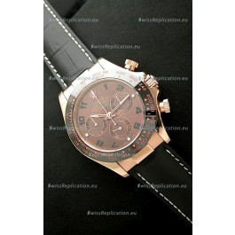 Rolex Daytona Cosmograph Swiss Rose Gold Replica Watch in Brown Dial