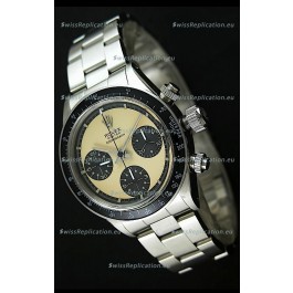 Rolex Cosmograph Daytona Swiss Replica Chronograph Watch in Cream Color Dial - 1:1 Mirror Replica