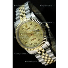 Rolex Replica Datejust Mens Japanese Watch in Gold Dial - 41MM