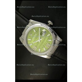 Rolex Replica Datejust Swiss Replica Watch - 37MM - Green Dial/Strap