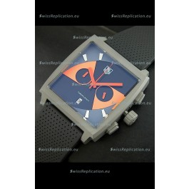 Tag Heuer Monaco Limited Edition Japanese Replica Titanium Watch in Orange Markers