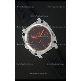 U-Boat Thousands of Feet Swiss Steel Automatic Watch in Red Markers